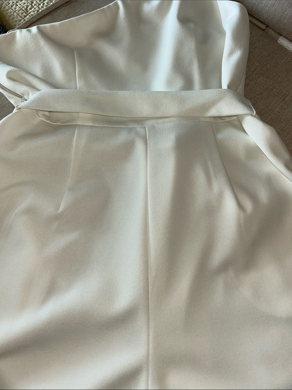 Calvin Klein White One-Shoulder High-Waist Tie-Belt Shorts - Picture 8 of 10